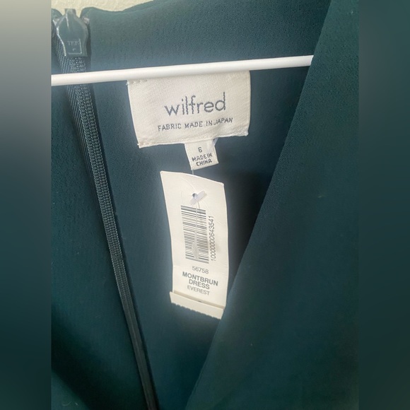NWT Wilfred Montbrun Dress, Dark Green, Size 6 - Picture 3 of 5